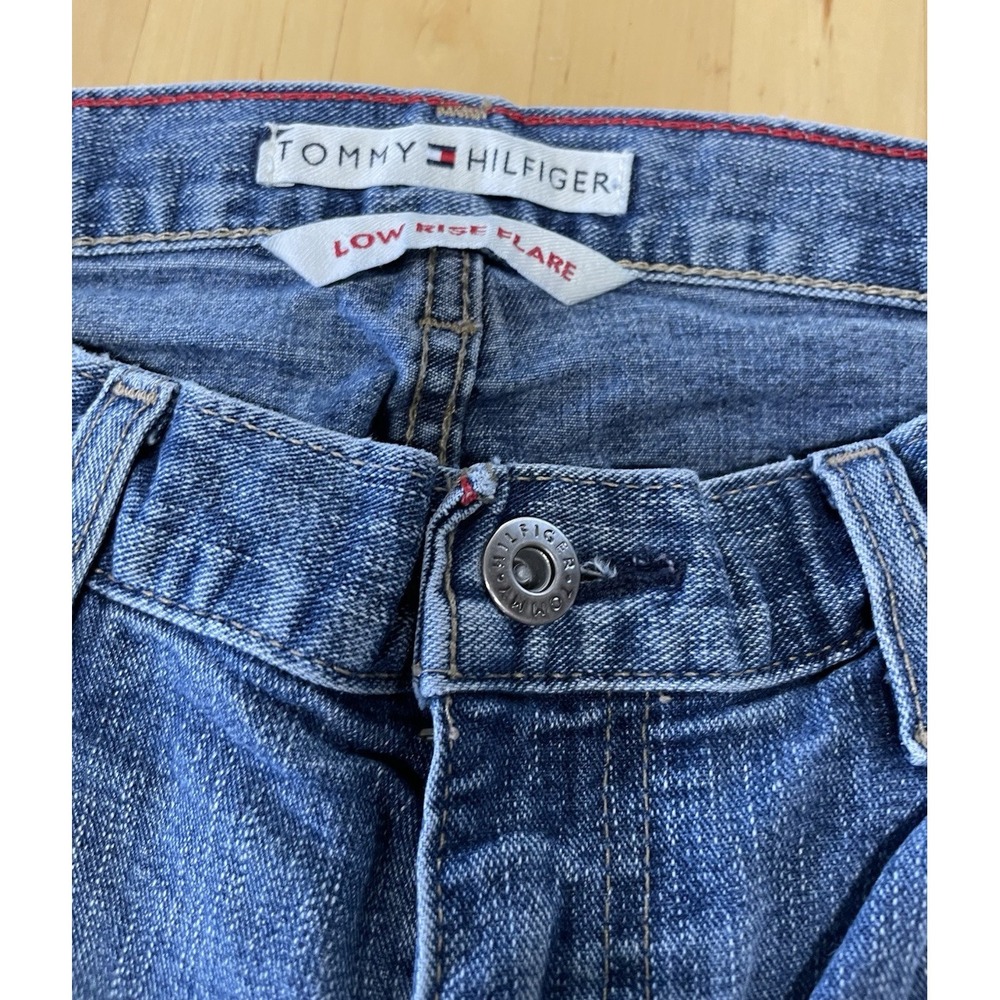 Tommy Hilfiger Low Rise Flare Jeans Womens 8 Long Blue Stretch Denim 2005 - Picture 2 of 5